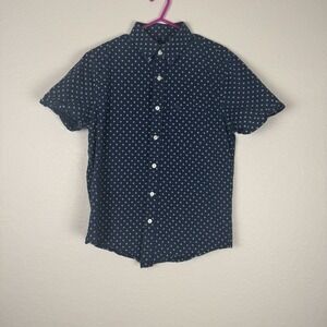 ABERCROMBIE & FITCH Men's Small Blue Floral Short Sleeve Button Up Shirt Cotton